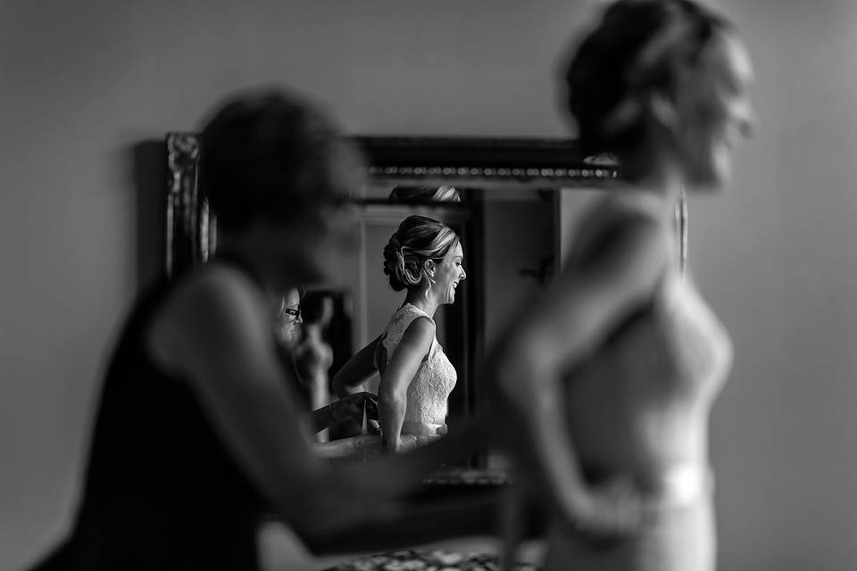 Bride getting ready