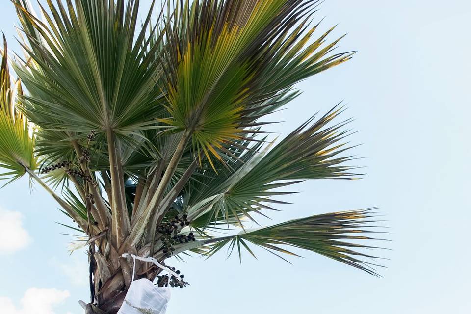 Dress in palm trees