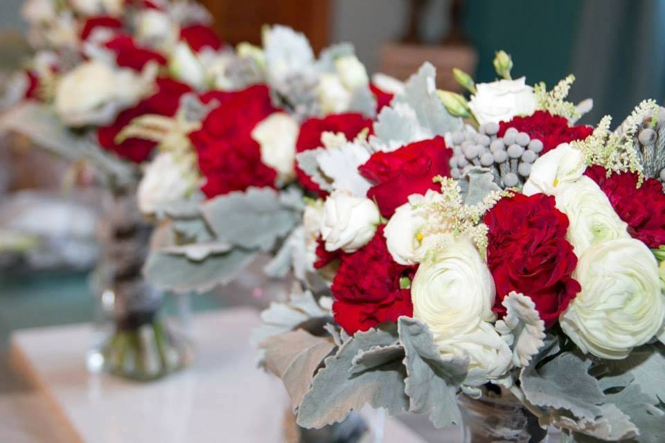 Red and white wedding