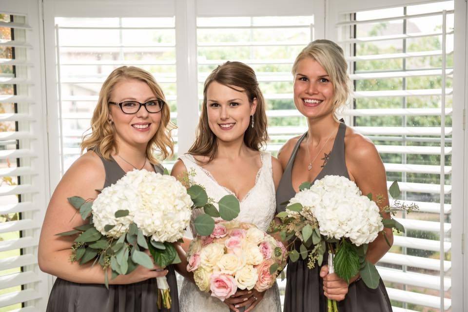 Roses and hydrangea