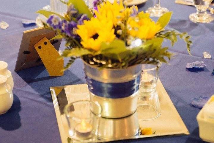 Sunflower centrepieces