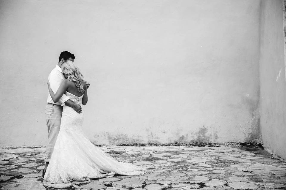 Small town, Cuba wedding couple