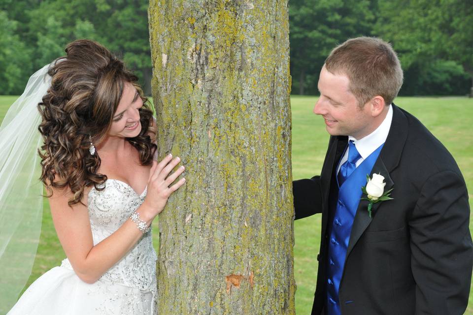 Fun wedding portrait