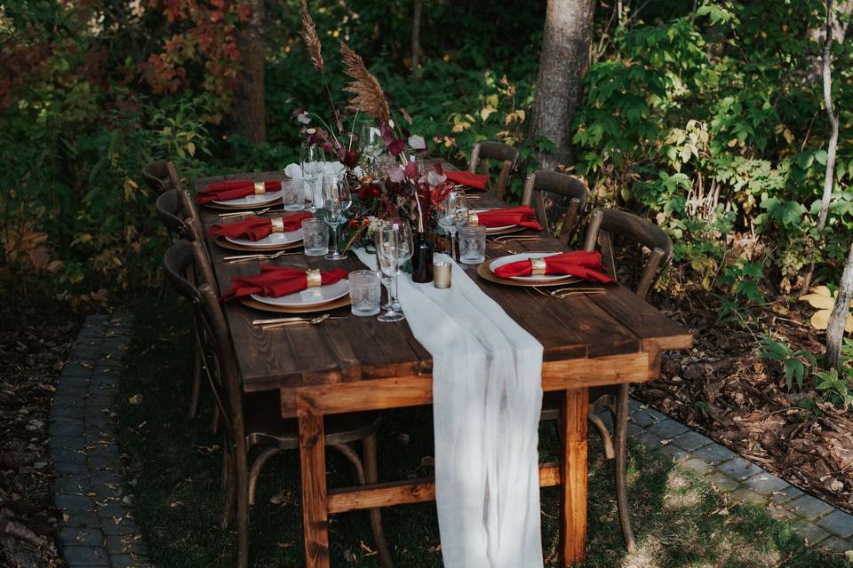 Fall elopement table