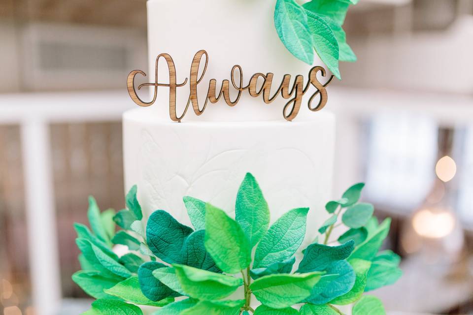 Wooden cake topper