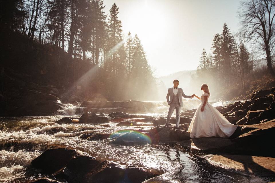 At the waterfall