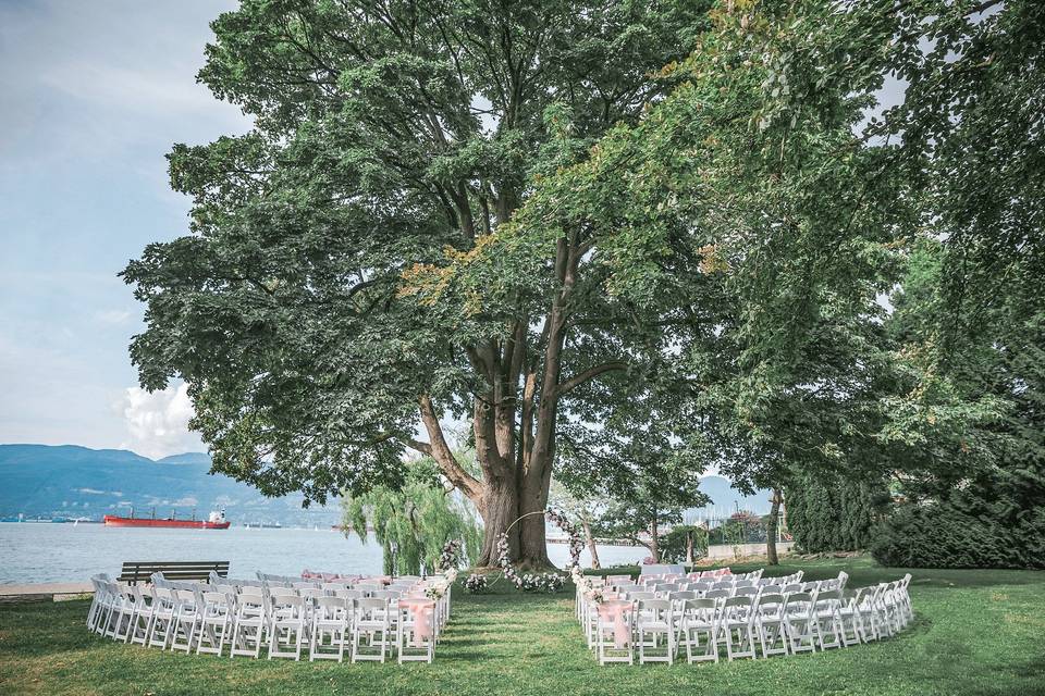 Outdoor wedding ceremony