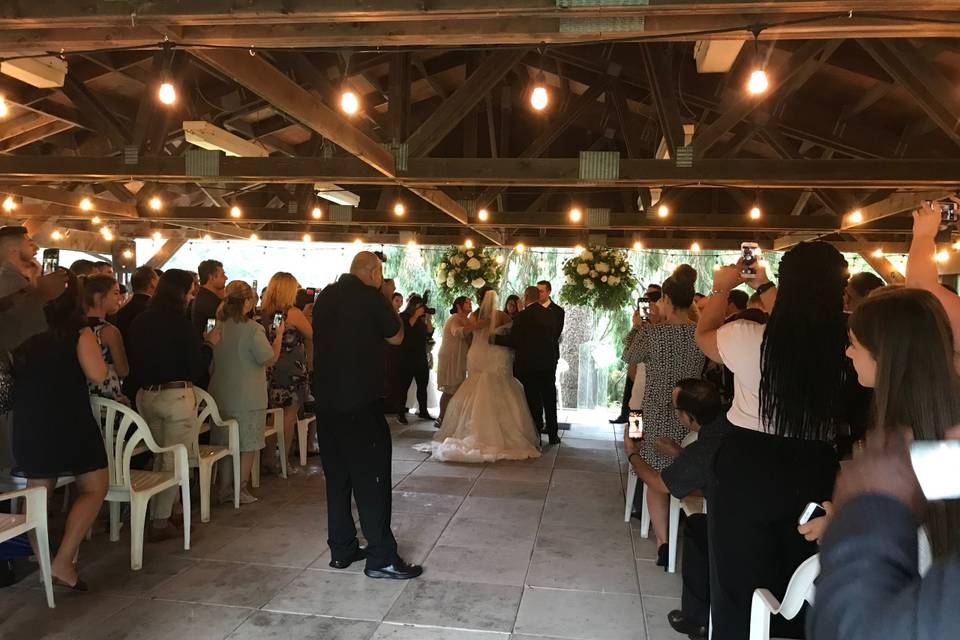 Arbour Ceremony in the Rain