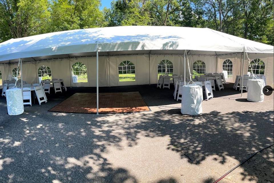 Wedding tent setup