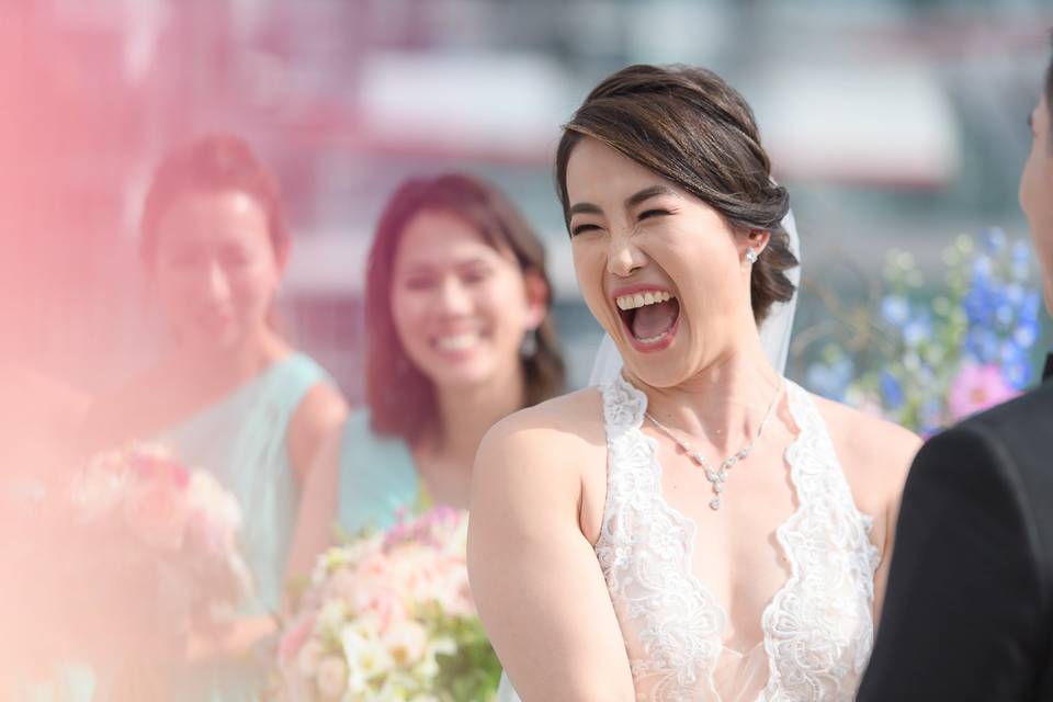 Laughter during ceremony