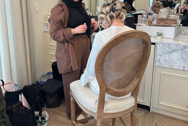 Candid bridal suit moment
