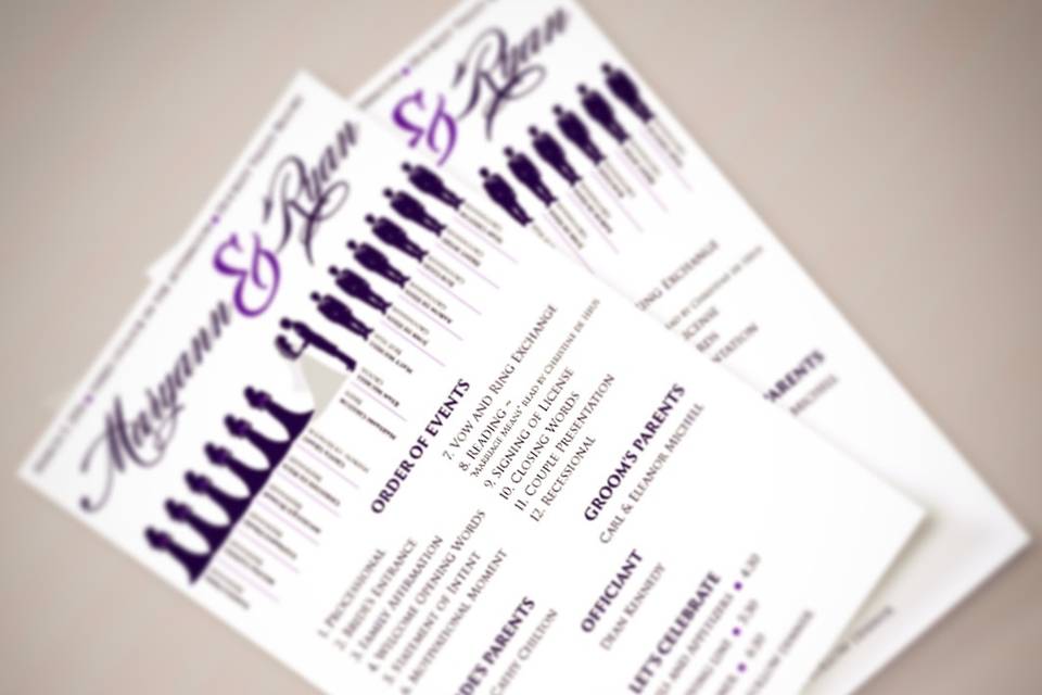 Silhouette Wedding Program Markham, Ontario