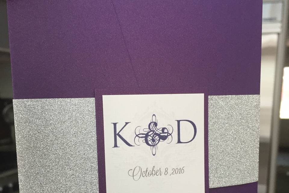 Glitter wedding invitation