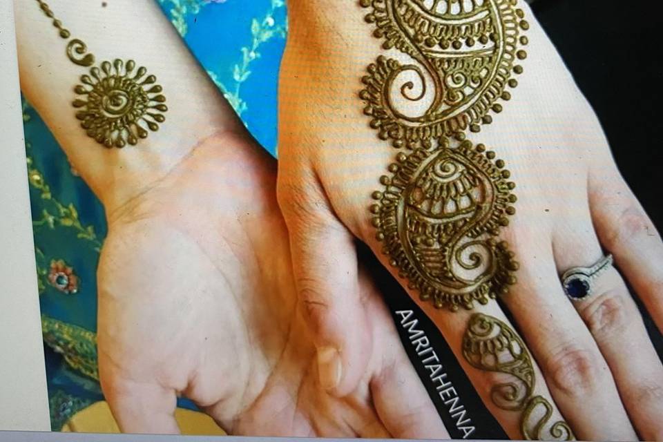 Henna design on both hands