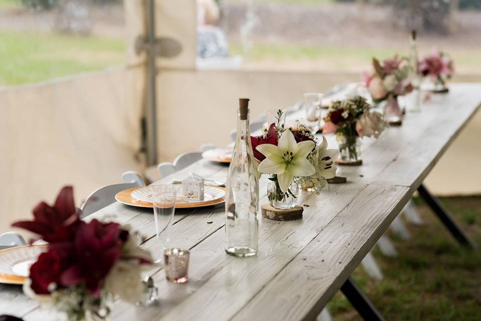 Reclaimed wood tables