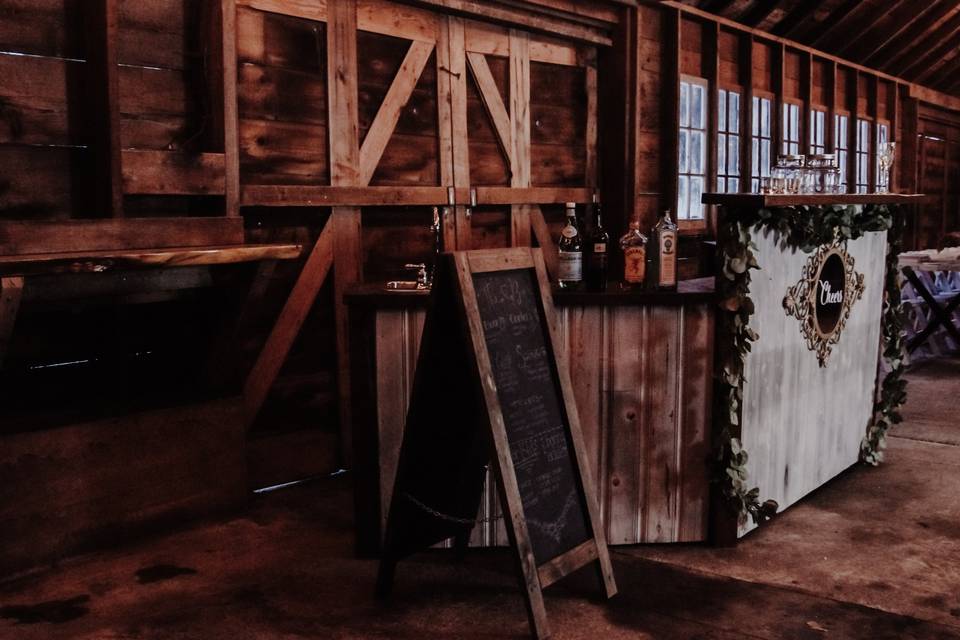 Rustic bar and menu sign