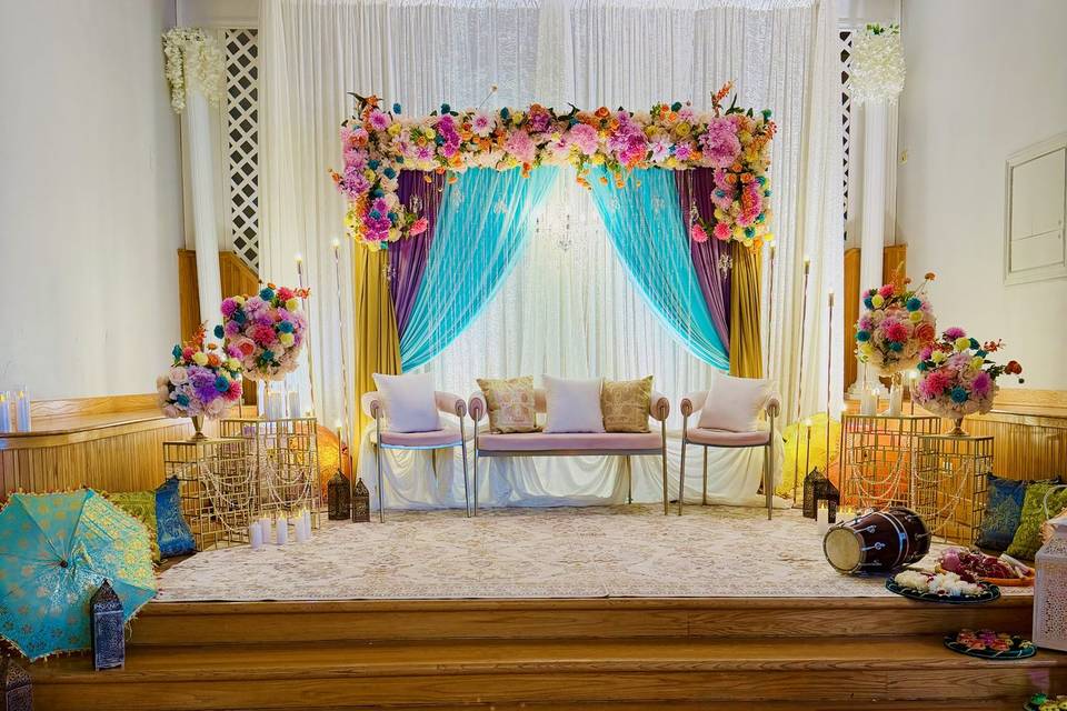 Colorful Mehndi Stage