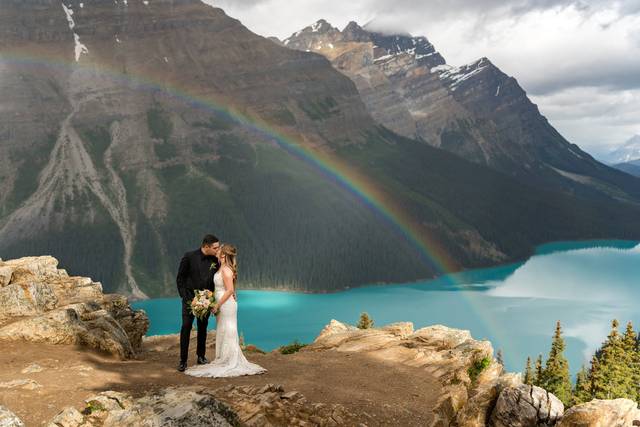 Peyto Lake Rainbow Elopement