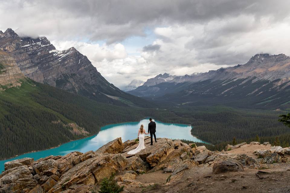 Peyto Lake Elopement Portrait