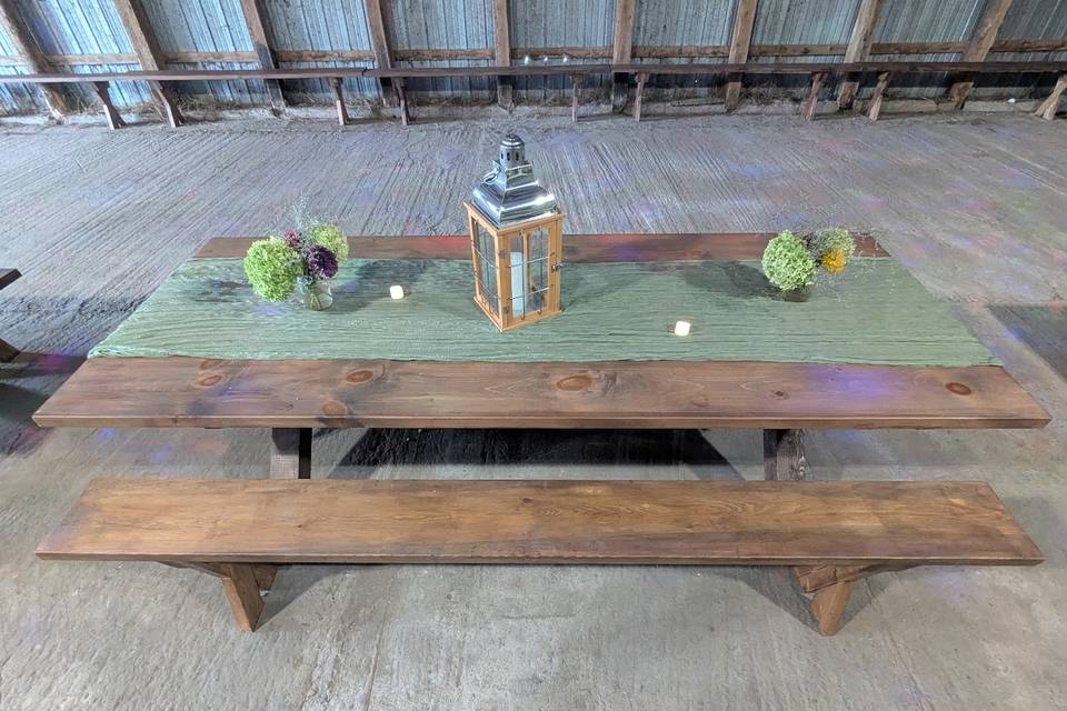 Harvest table with benches