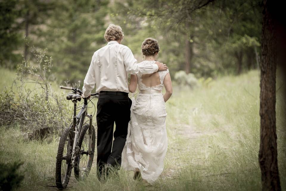 Mountain biking wedding