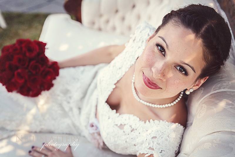 Bride on Vintage Origami couch