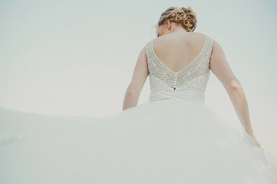 Back of bride's dress