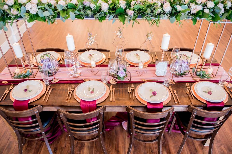 Greenery tablescape