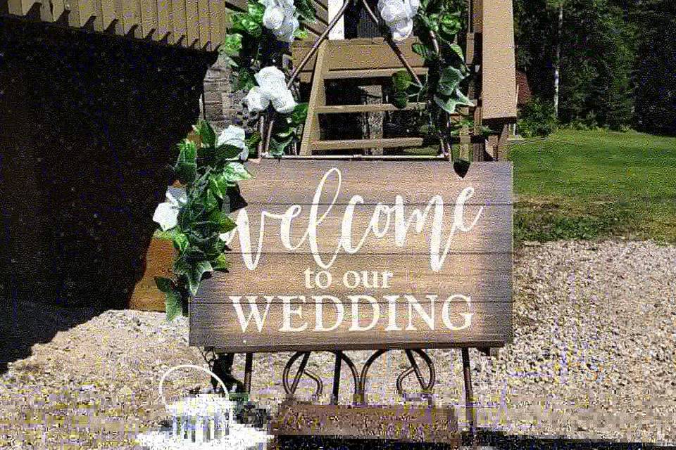 Entrance to intimate wedding