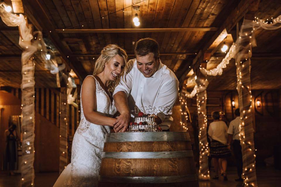 Rustic whiskey barrels