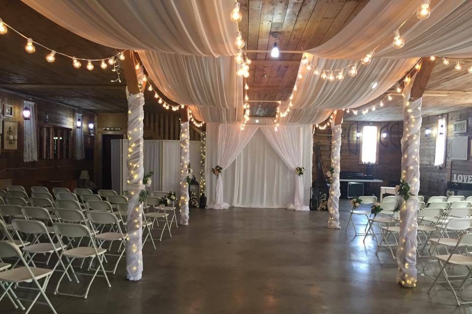 Ceremony set up inside