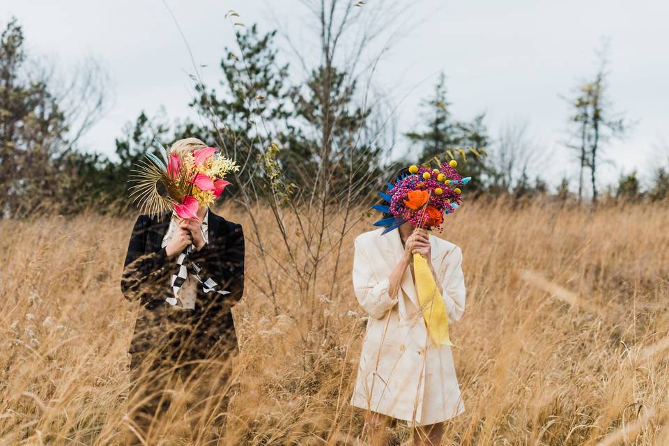 All the colourful bouquets