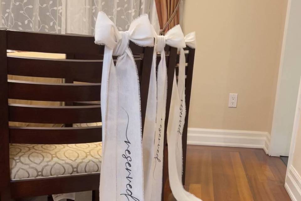 Linen reserved ribbon