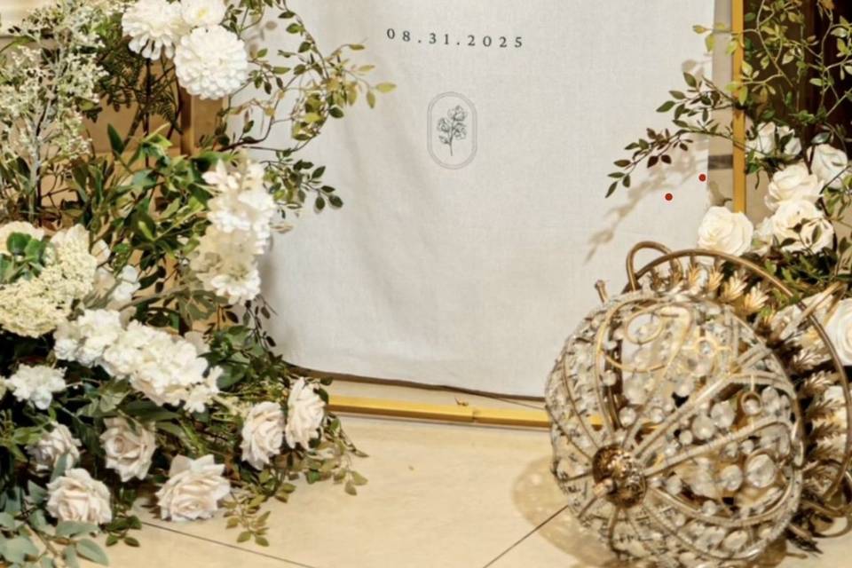 Linen welcome sign