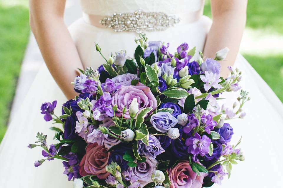 Wild purple bridal bouquet
