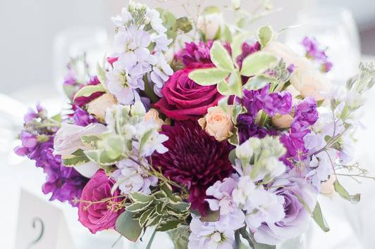 Purple centerpiece