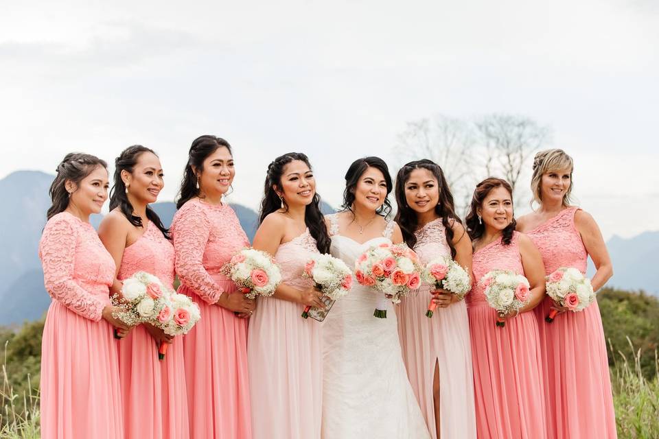 Cascading bouquets