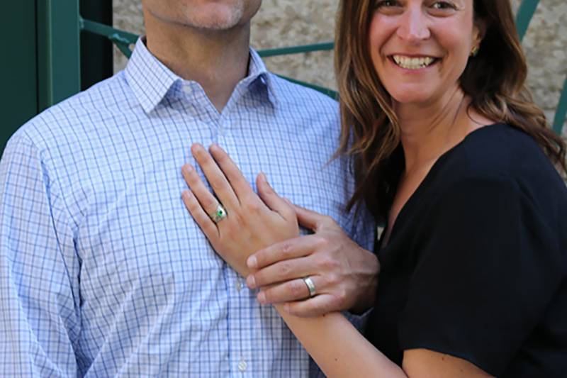 Couple wearing custom rings