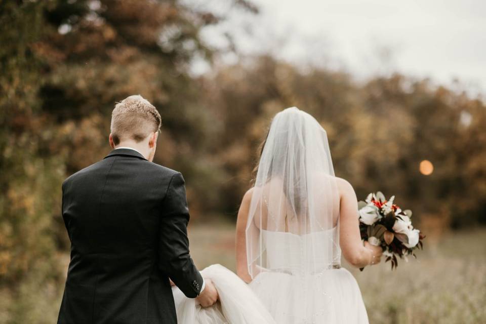 Holding the bride's train