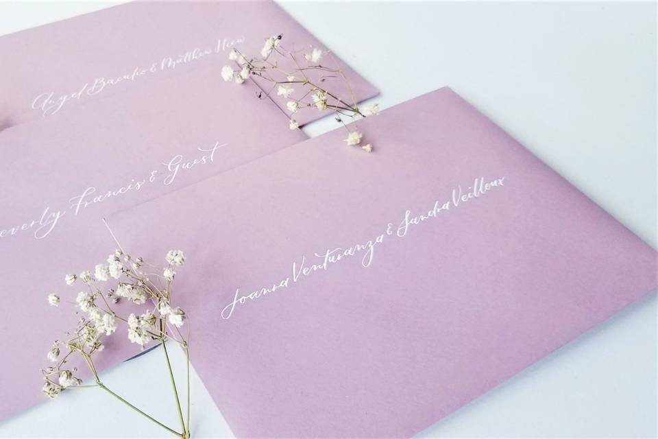 Dusty rose envelopes