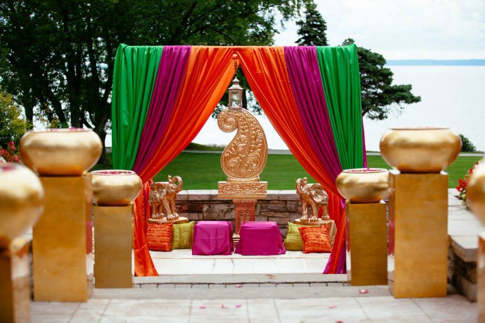 Mandap over looking the lake