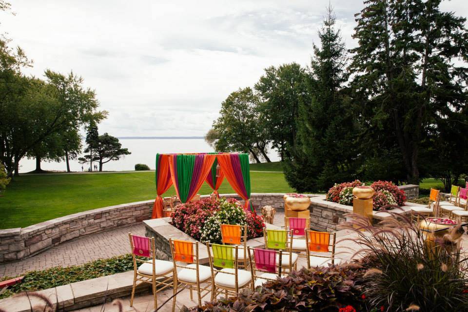 Mandap over looking the lake