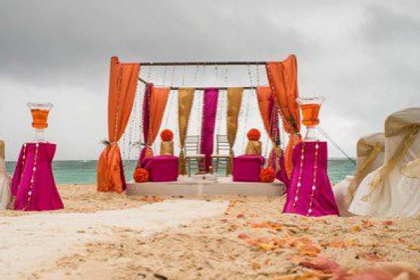 Mandap setup in Puntacana