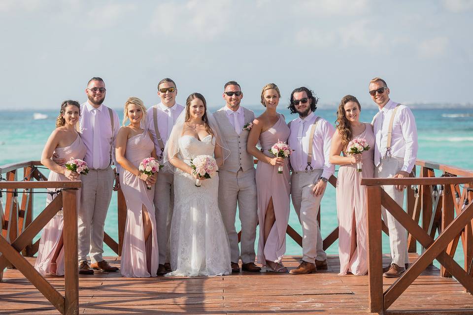 Bridal party Cancun
