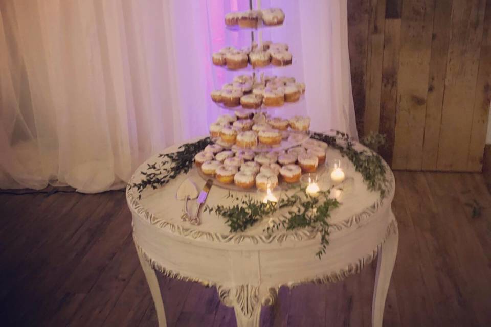 Rustic-Chic Donut Cake tower