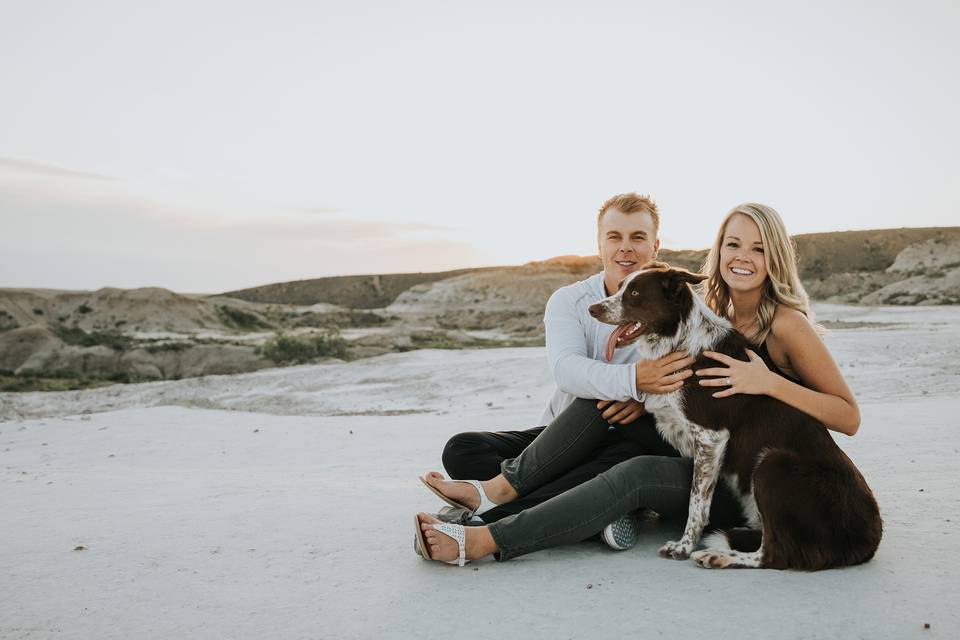 Engagement Photo with Dog