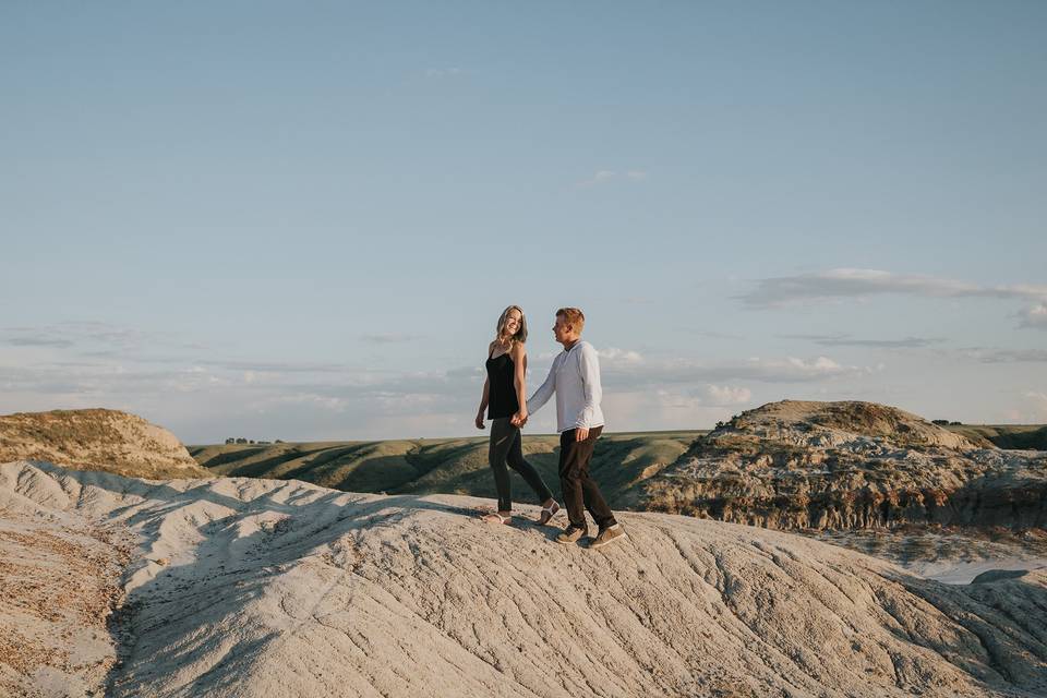 Engagement Photo Couple Walkin