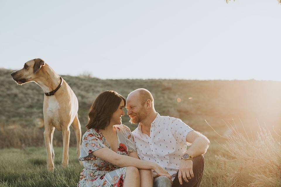 Couples Photo with Dog