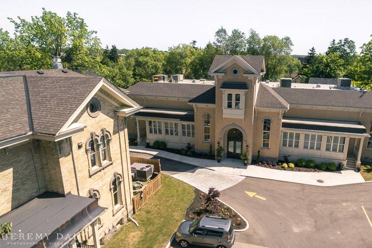 Banquet hall and main house