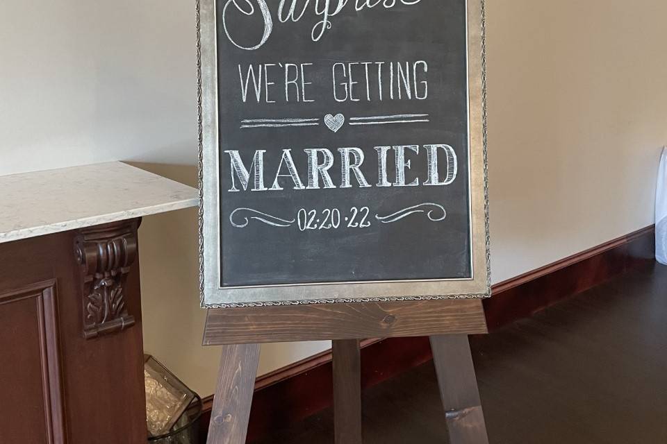 Surprise Wedding Signage